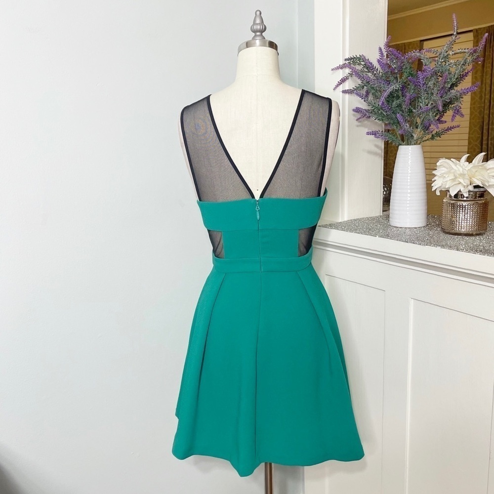 Bcbgeneration Mesh Cutout Pleated Mini Party Dres… - image 6